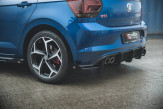 Maxton Design spoiler zadného nárazníka Racing Durability VW Polo AW GTI - čierno červený + lesklé krídielka