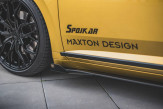 Maxton Design bočné prahové lišty Racing Durability VW Arteon R-Line - čierno červený + lesklé krídielka