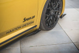 Maxton Design bočné prahové lišty Racing Durability VW Arteon R-Line - čierno červený + lesklé krídielka