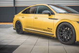 Maxton Design bočné prahové lišty Racing Durability VW Arteon R-Line - čierno červený + lesklé krídielka