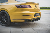 Maxton Design spoiler zadného nárazníka Racing Durability VW Arteon R-Line - čierno červený + lesklé krídielka