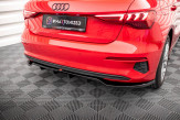 Maxton Design stredový spoiler zadného nárazníka (s vertikálnym rebrovaním) AUDI A3 8Y Sportback - čierny lesklý