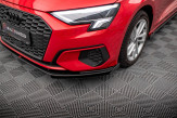 Maxton Design spoiler predného nárazníka Street Pro AUDI A3 8Y - čierny + lesklé krídielka 