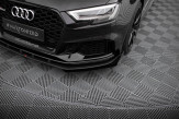 Maxton Design spoiler predného nárazníka Street Pro AUDI RS3 8V po FL Sedan Ver.1 - čierny + lesklé krídielka 