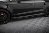 Maxton Design bočné prahové lišty Street Pro AUDI RS3 8V po FL Sedan Ver.1 - čierny + lesklé krídielka 