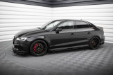 Maxton Design bočné prahové lišty Street Pro AUDI RS3 8V po FL Sedan Ver.1 - čierny + lesklé krídielka 