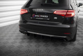 Maxton Design spoiler zadného nárazníka (s dvojitou koncovkou výfuku) AUDI A3 8V Sportback po FL - čierny lesklý  