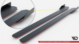 Maxton Design bočné prahové lišty Street Pro AUDI TTS / TT S-Line 8S - čierno červený + lesklé krídielka