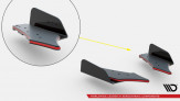 Maxton Design bočné spoilery zadného nárazníka Street Pro AUDI TTS 8S pred FL - čierno červený + krídielka 