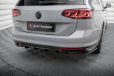 Maxton Design stredový spoiler zadného nárazníka (s vertikálnym rebrovaním) VW Passat B8 R-Line po FL - čierny lesklý