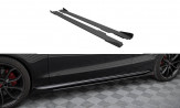 Maxton Design bočné prahové lišty Street Pro AUDI A5 / A5 S-Line / S5 B8 Coupe / Cabrio - čierno červený + lesklé krídielka