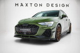 Maxton Design spoiler predného nárazníka AUDI S3 / A3 S-Line 8Y Sportback po FL Ver.2 - čierny lesklý  
