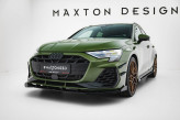 Maxton Design spoiler predného nárazníka Street Pro AUDI S3 / A3 S-Line 8Y Sportback po FL Ver.1 - čierny + lesklé krídielka