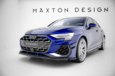 Maxton Design spoiler predného nárazníka AUDI S3 / A3 S-Line 8Y Sedan po FL Ver.2 - čierny lesklý  