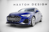 Maxton Design spoiler predného nárazníka AUDI S3 / A3 S-Line 8Y Sedan po FL Ver.3 - čierny lesklý  