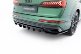 Maxton Design spoiler zadného nárazníka (s vertikálnym rebrovaním) AUDI Q7 S-Line 4M po FL - čierny lesklý