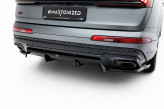 Maxton Design spoiler zadného nárazníka (s vetikálnym rebrovaním) AUDI Q7 S-Line 4M po FL - čierny lesklý
