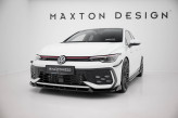 Maxton Design spoiler predného nárazníka VW Golf VIII GTI / GTE / R-Line Ver.2 po FL - čierny + lesklé krídielka