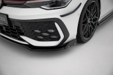 Maxton Design spoiler predného nárazníka VW Golf VIII GTI / GTE / R-Line Ver.3 po FL - čierny + lesklé krídielka