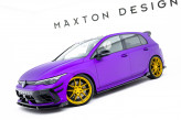 Maxton Design bočné prahové lišty + krídielka VW Golf VIII R po FL Ver.2 - čierny lesklý