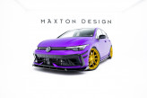 Maxton Design spoiler predného nárazníka VW Golf VIII R Ver.3 po FL - čierny + lesklé krídielka