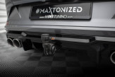 Maxton Design spoiler zadného nárazníka s imitáciou koncoviek výfuku CUPRA Formentor po FL Ver.3 - čierny lesklý s chrómovými koncovkami výfuku  