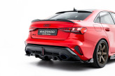 Maxton Design spoiler zadného nárazníka (s vertikálnym rebrovaním) AUDI RS3 8Y Sedan po FL Ver.2 - čierny lesklý