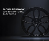 Racingline Performance 1 kus hliníkový disk R360 20x8.5 ET44 5/112 - Čierna lesklá