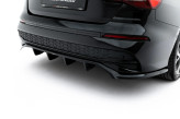 Maxton Design spoiler zadného nárazníka (s vertikálnym rebrovaním) AUDI A3 8Y Sedan po FL - čierny lesklý