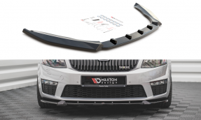 Maxton Design spoiler predného nárazníka ŠKODA Octavia III RS pred FL Ver.3 - čierny lesklý