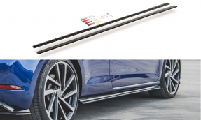 Maxton Design bočné prahové lišty Racing Durability VW Golf VII R / R-Line po FL - čierny