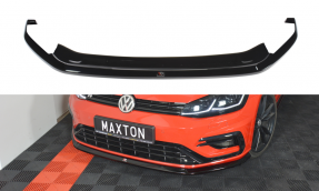 Maxton Design spoiler predného nárazníka VW Golf VII R / R-Line po FL Ver.6 - čierny lesklý