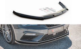 Maxton Design spoiler predného nárazníka Seat Leon 5F FR / CUPRA po FL Ver.6 - čierny lesklý  