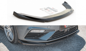 Maxton Design spoiler predného nárazníka Seat Leon 5F FR / CUPRA po FL Ver.5 - čierny lesklý  