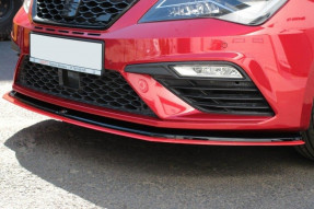 Maxton Design spoiler predného nárazníka Seat Leon 5F FR / CUPRA po FL Ver.3 - čierny lesklý + červený 