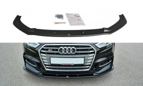 Maxton Design spoiler predného nárazníka AUDI A3 S-Line / S3 8V po FL Sedan Ver.1 - čierny lesklý  