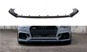 Maxton Design spoiler predného nárazníka AUDI RS3 8V po FL Sedan Ver.2 - čierny lesklý  