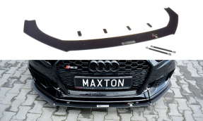 Maxton Design Racing spoiler predného nárazníka AUDI RS3 8V po FL Sportback Ver.1 - čierny 