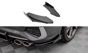 Maxton Design bočné spoilery zadného nárazníka Street Pro AUDI S3 8Y Sedan - čierny + lesklé krídielka 