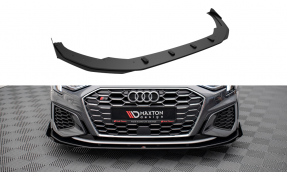 Maxton Design spoiler predného nárazníka Street Pro AUDI S3 / A3 S-Line 8Y Ver.1 - čierny + lesklé krídielka