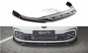 Maxton Design spoiler predného nárazníka VW Golf VIII GTI / R-Line Ver.2 - čierny lesklý + čierne krídielka