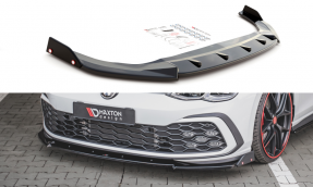 Maxton Design spoiler predného nárazníka VW Golf VIII GTI / R-Line Ver.3 - čierny lesklý + čierne krídielka