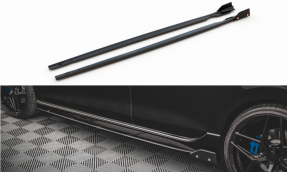Maxton Design bočné prahové lišty + krídielka VW Golf VIII R Ver.2 - čierny lesklý