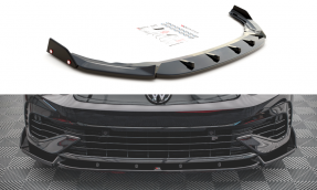 Maxton Design spoiler predného nárazníka + krídielka VW Golf VIII R Ver.2 - čierny lesklý