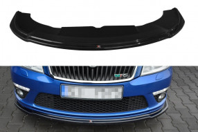 Maxton Design spoiler predného nárazníka ŠKODA Octavia II RS po FL Ver.2 - čierny lesklý 