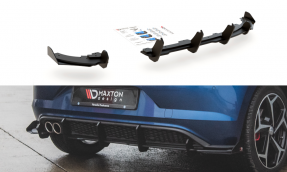 Maxton Design spoiler zadného nárazníka Racing Durability VW Polo AW GTI - čierny + lesklé krídielka