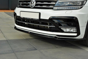 Maxton Design spoiler predného nárazníka VW Tiguan MQB R-Line pred FL - čierny lesklý