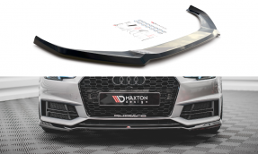 Maxton Design spoiler predného nárazníka AUDI A4 S-Line / S4 B9 pred FL Ver.4 - čierny lesklý