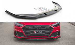 Maxton Design spoiler predného nárazníka AUDI A7 S-Line / S7 C8 Ver.2 - čierny lesklý