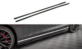 Maxton Design bočné prahové lišty AUDI S8 D5 - čierny lesklý